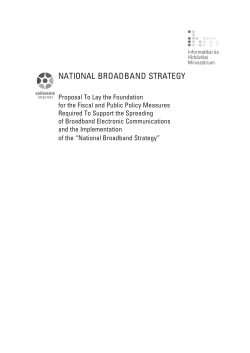 NATIONAL BROADBAND STRATEGY