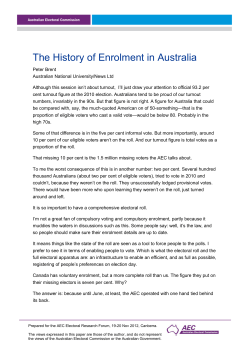 The History of Enrolment in Australia