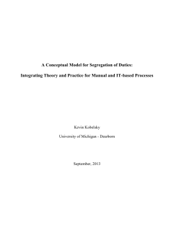 A Conceptual Model for Segregation of Duties: Integrating Theory