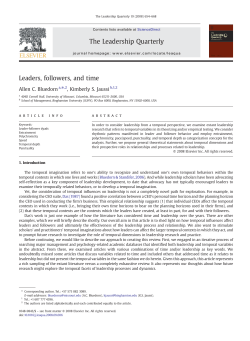 Leaders, followers and time 2008 Bluedorn Jaussi