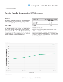 Superior Capsular Reconstruction (SCR) Outcomes