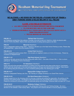 game and field ettiquete - Needham Soccer Tournament