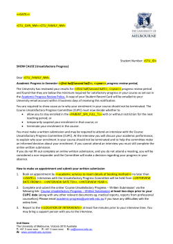Show Cause Letter - University of Melbourne