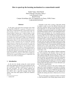 How to speed up the learning mechanism in a connectionist model