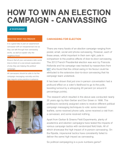 how to win an election campaign - canvassing
