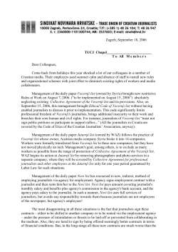 Letter to TUCJ Shop- stewards, recent problems