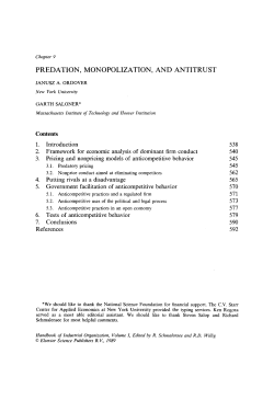 PREDATION, MONOPOLIZATION, AND ANTITRUST Contents 1