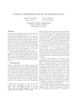 compact representations of ordered sets