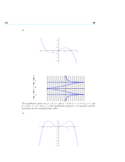 10. The equilibrium points are y&lowast; = 0, &plusmn;1, and y > 0 for y < &minus;1 or 0 <y