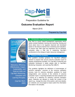 Guideline for Outcome Evaluation Report - Cap-Net