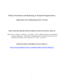 Market Orientation and Marketing in Nonprofit Organizations