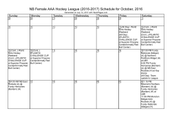 NB Female AAA Hockey League (2016