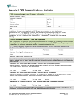 3.2 P2PE Assessor Employee &ndash; Skills and Experience