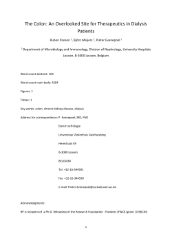 The Colon: An Overlooked Site for Therapeutics in Dialysis