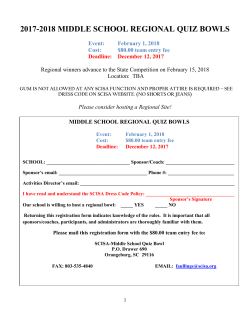 2017-2018 middle school regional quiz bowls