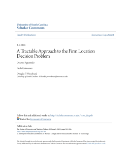 A Tractable Approach to the Firm Location Decision Problem
