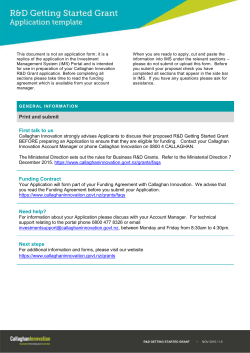 Getting Started Grant - Application template