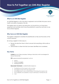 How to Put Together an OHS Risk Register