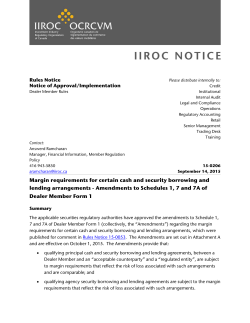 Margin requirements for certain cash and security borrowing