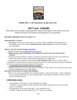 Team leader information - www.walkformunciemission.com