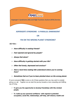 (HFA) Service Asperger`s Syndrome