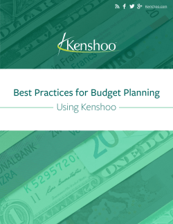 Best Practices for Budget Planning Using Kenshoo