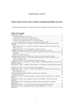 Supplementary material Chance and necessity in the - LINK