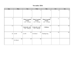 Cinderella Rehearsal Schedule and Calendar