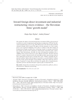 Inward foreign direct investment and industrial restructuring: micro