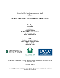 Doing the Math on Developmental Math Reform