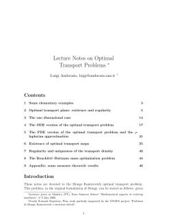 Lecture Notes on Optimal Transport Problems - cvgmt