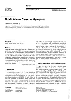 Cdk5: A New Player at Synapses - Ip Lab