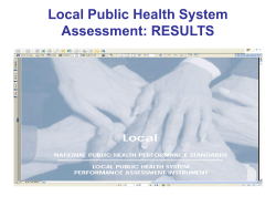 Local Public Health Assessment (LPHA