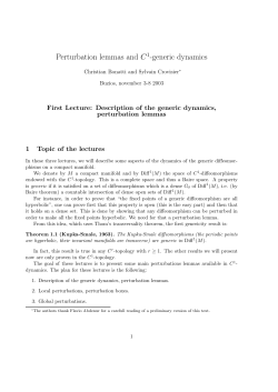 Perturbation lemmas and C -generic dynamics