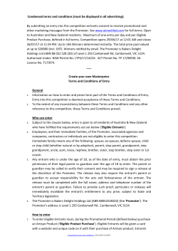 Condensed terms and conditions (must be displayed in all