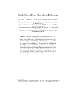Bandwidth and Low Dimensional Embedding