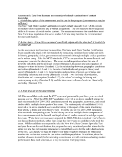 Data from licensure assessment/professional examinations of