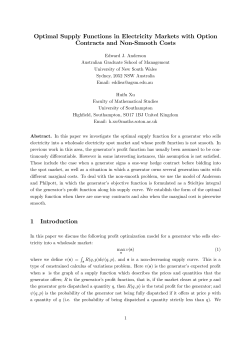 Optimal Supply Functions in Electricity Markets with Option