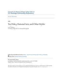 Tax Policy, Rational Acts, and Other Myths