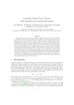 Guarded Cubical Type Theory - Department of Computer Science