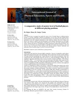 A comparative study of anxiety level of football players at different