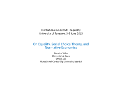 On Equality, Social Choice Theory, and Normative Economics