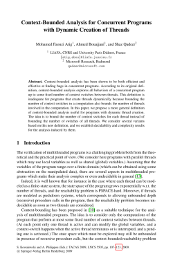 LNCS 5505 - Context-Bounded Analysis for Concurrent