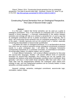 Constructing formal semantics from an ontological perspective. The