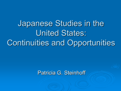 Japanese Studies in the United States: Continuities and Opportunities