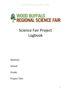 Science Fair Project Logbook - Wood Buffalo Regional Science Fair