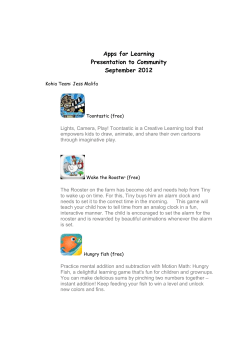 Apps for Learning Presentation to Community September 2012