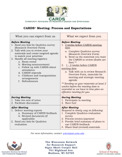 CARDS® Meeting: Process and Expectations