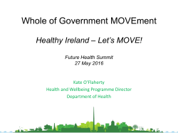 Healthy Ireland A framework for improved health and wellbeing