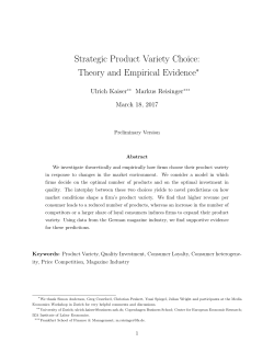 Strategic Product Variety Choice: Theory and Empirical Evidence